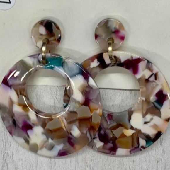 Earrings Multi Color Acrylic Resin - Picture 1 of 3